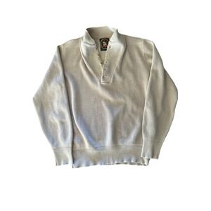 VTG Alps Beige Knit Pullover Sweater Five Wooden Button‎ Neck Closure Men's L